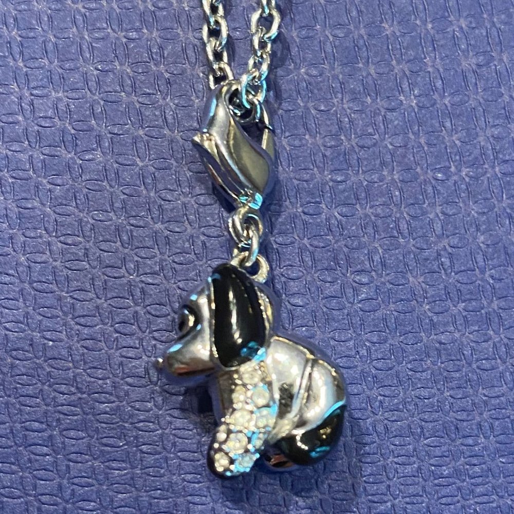 VINTAGE -SWAROVSKI CRYSTAL SILVER DOG NECKLACE - RARE, HARD TO FIND! NWOT